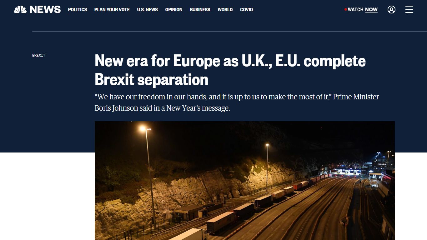 New era for Europe as U.K., E.U. complete Brexit separation - NBC News